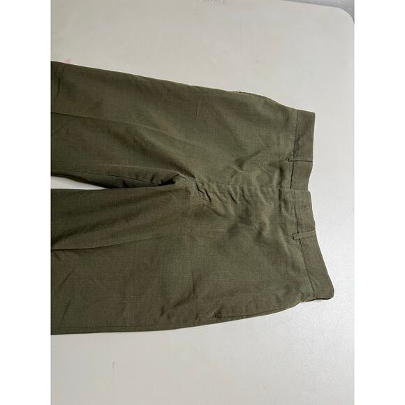 Vintage Military Dress Trousers Olive Green Straight Ideal Zipper KL Sayles 30 - Picture 11 of 14